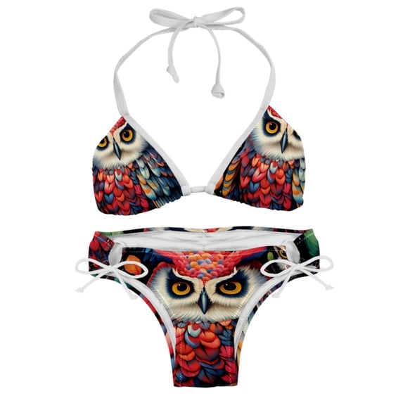 Owl Detachable Sponge Adjustable Strap Bikini Set Two-Pack Bikinis,Swimsuits,Beachwear