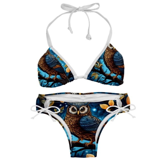 Owl Detachable Sponge Adjustable Strap Bikini Set Two-Pack Swim Suits - Ideal for All Your Swimming Scenes!