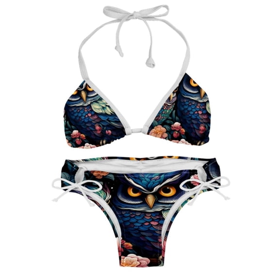Owl Detachable Sponge Adjustable Strap Bikini Set Two-Pack Swimsuit Swim Suits Swim Wear