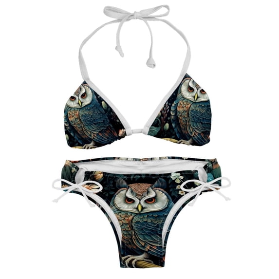 Owl Detachable Sponge Adjustable Strap Bikini Set Two-Pack Swimsuit Women Bikini Sets