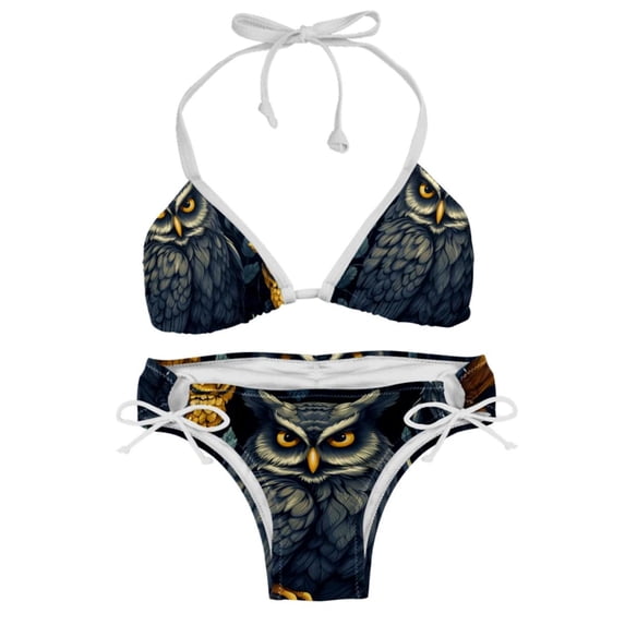 Owl Detachable Sponge Adjustable Strap Bikini Set Two-Pack Swimsuits for Women