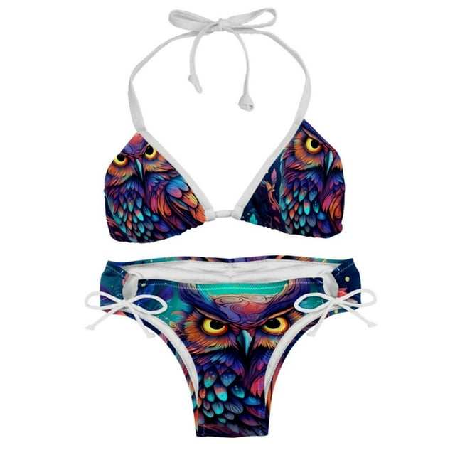 Owl Detachable Sponge Adjustable Strap Bikini Set Two-Pack - Swimwear ...