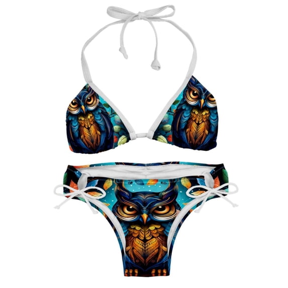 Owl Detachable Sponge Adjustable Strap Bikini Set - Two-Pack - Versatile Swimwear for All Occasions!