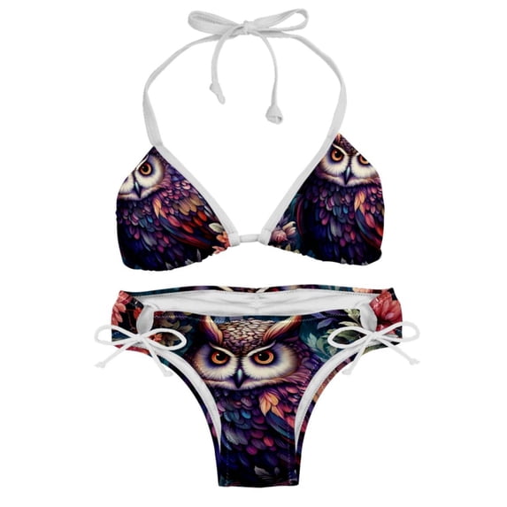 Owl Detachable Sponge Adjustable Strap Bikini Set Two-Pack for Various Scenes