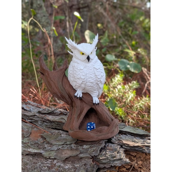 Owl Dice Tower, Snowy Owl DD Accessory, DnD Dice Roller