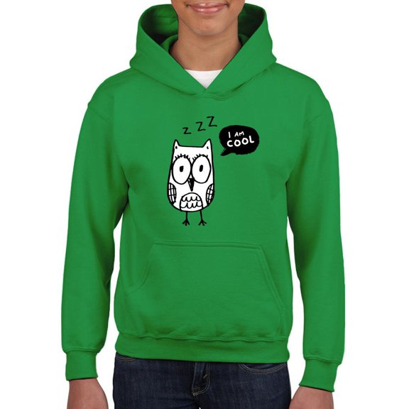 Owl Doodle I Am Cool Hoodie Juniors -Image by Shutterstock,  Small
