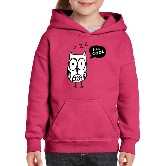 Owl Doodle I Am Cool Hoodie Juniors -Image by Shutterstock,  x-Large