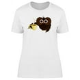 thumbnail image 1 of Owl Drinking Coffee Cartoon T-Shirt Women -Image by Shutterstock, Female Small, 1 of 2