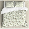 thumbnail image 1 of Owl Duvet Cover Set King Size, Illustration with Nocturnal Animals Sitting on the Branches Colorful Floral Design, Decorative 3 Piece Bedding Set with 2 Pillow Shams, Multicolor, by Ambesonne, 1 of 3