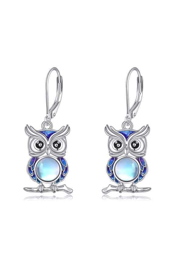 Owl Earrings 925 Sterling Silver Owl Dangle Earrings Animal Jewelry Gifts for Women
