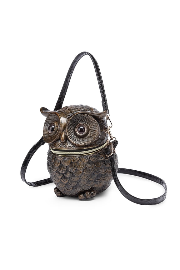 Owl Embossed Shoulder Bag Creative Punk Female Crossbody Bag Shape Handbag Suitable for Various Occasion
