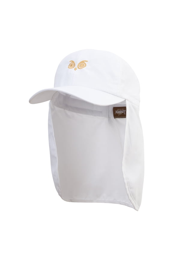 Owl Eyes Icons Embroidered Flap Hats - White OSFM