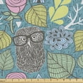thumbnail image 1 of Ambesonne Owl Fabric by the Yard Upholstery, Hipster Animal Wise Bird, 10 Yards, Dark Seafoam Multicolor, 1 of 4