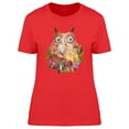 thumbnail image 1 of Owl Family With Purple Flowers T-Shirt Women -Image by Shutterstock, Female x-Large, 1 of 2