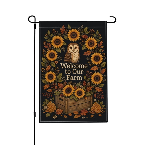 Owl Farmhouse Rustic Sunflower Garden Flag For Outdoor Front Porch Lawn Patio Deck 12x18 in
