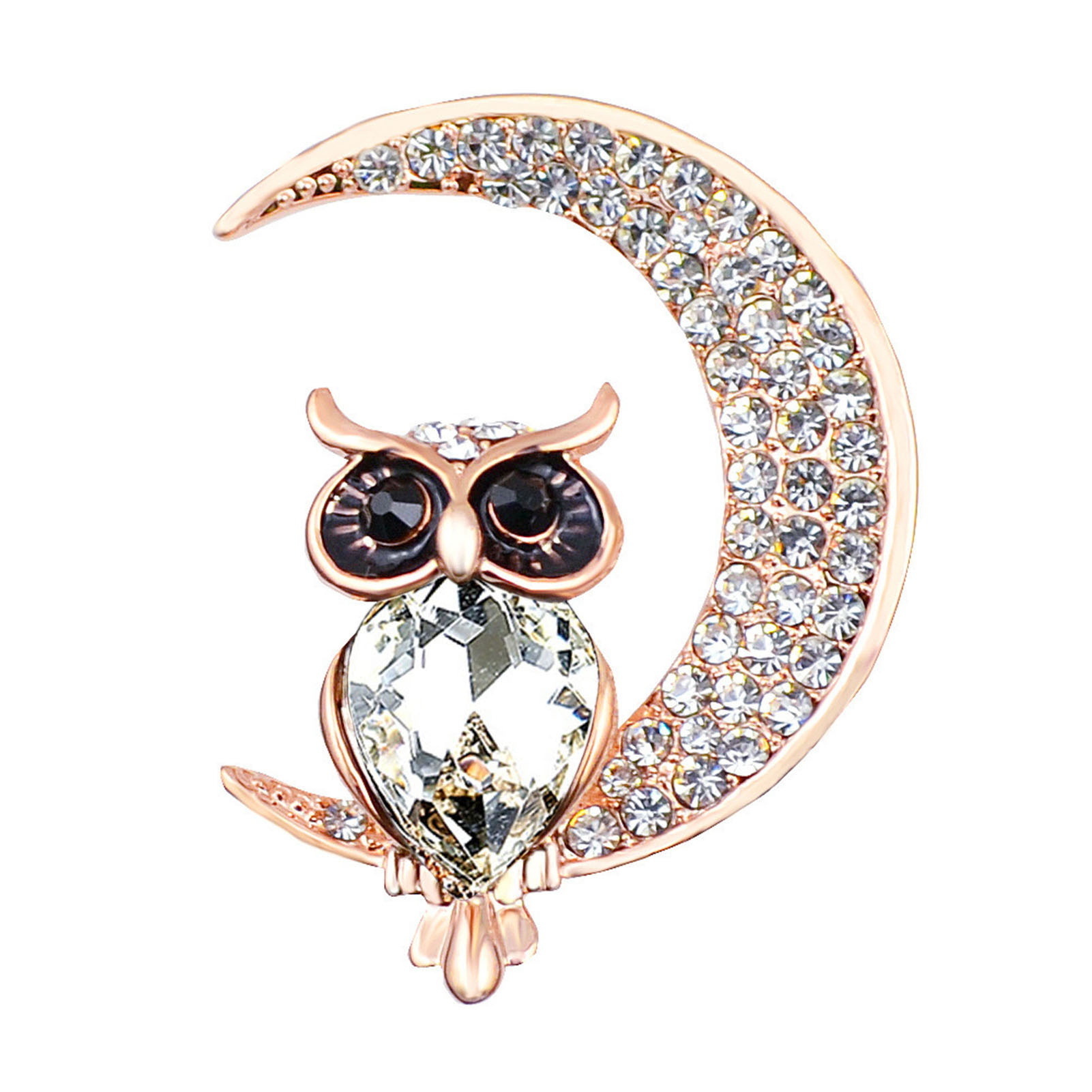 Owl Faux Crystal Brooch Cute Vintage Fashion Dress Coat Accessories