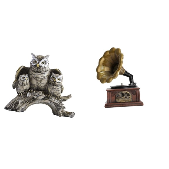 Owl Figurine Resin Statue Vintage Ornament Handcrafted Artistic Decor for Living Room Office Collectors Gift