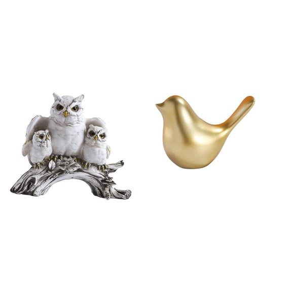 Owl Figurines Birds Figurine Animal Statue Resin Material for Living Room Office Tabletop Decor Housewarming Gift