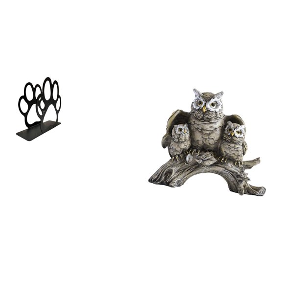 Owl Figurines Iron Napkin Holder Tissue Rack Freestanding Storage for Kitchen Bathroom Entryway Use