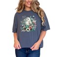 thumbnail image 1 of Owl and Floral T-Shirt, Detailed Snowy Owl Design, Nature and Wildlife Tee, Artistic Owl Illustration, Floral Graphic T-Shirt, Boho Chic, Denim Comfort Colors T-Shirt, Small, 1 of 1