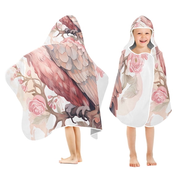 Owl Flowers Leaves Pink Kid Bath Towels Bath Beach Towel Super Soft and Absorbent for Kid Girl Boy Babie Toddler Infant