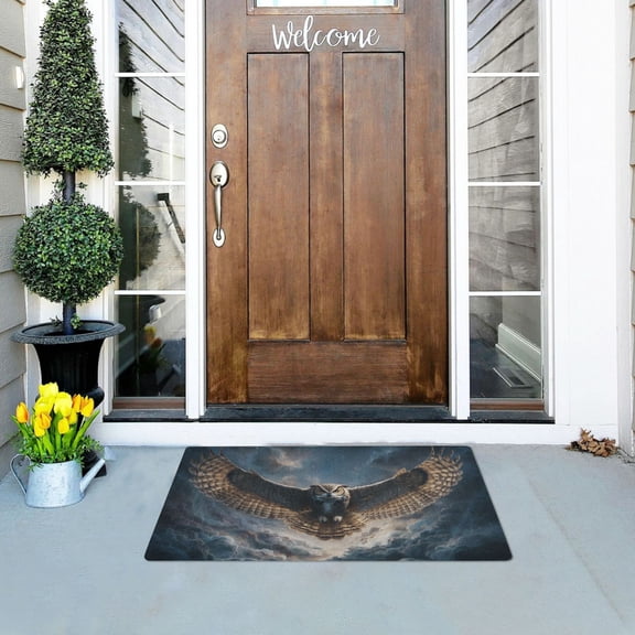 Owl Flying Doormats Welcome Mats Gate Pads Entryway Outdoor 32" x 20"
