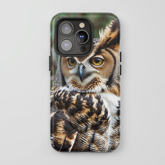 Owl For All iPhone Series Protective Phone Case Realistic Wildlife Brown Multi-Color