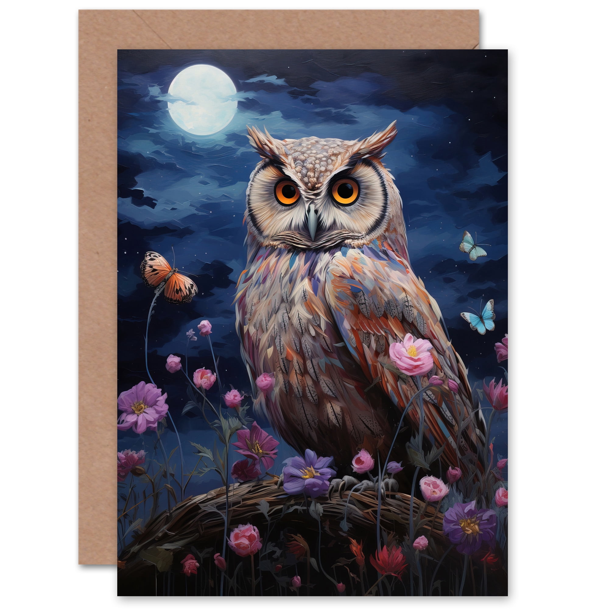 Artery8 Grußkarte „Magical Full Moon Stars“ – Blanko Innen, 17,5x12,5 Cm, Mit Umschlag
