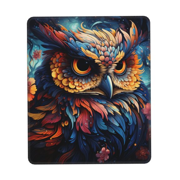 Owl Galaxy Flower Art Gaming Mouse Pad 10 x 12 inch Rectangle Computer Mousepad Mat Non-Slip Rubber Base for Office Laptop PC