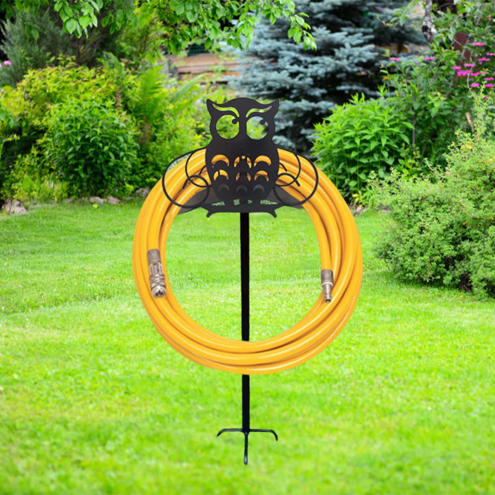 Owl Garden Hose Holder Freestanding, Metal Water Pipe Storage Stand