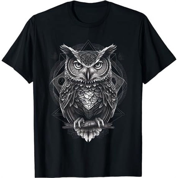 Owl Geometry Graphic Tees Men Women Boys Girls T-Shirt