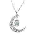 thumbnail image 1 of Owl Glow In Dark Pendant Chain Necklace for Women Green or Blue Ginger Lyne Collection, 1 of 5
