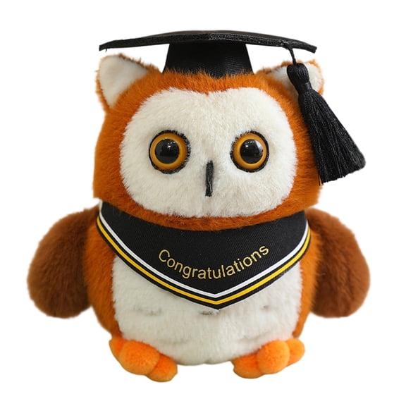 Owl Graduation Plush Toy, 1PC Yellow Owl Stuffed Animal with Graduation Cap and "Congratulations" Sash, for Graduation Gifts, College Students, High School Grads, Graduation Decorations, Class of 202