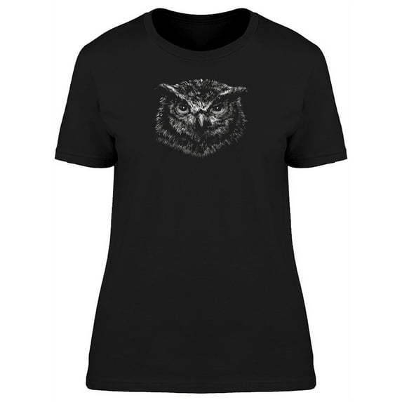 Owl Graphic On Black T-Shirt Women -Image by Shutterstock, Female Medium