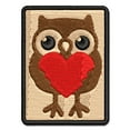 thumbnail image 1 of Owl Holding Heart Applique Multi-Color Embroidered Hook & Loop Patch - 2.0 Inch Mini, 1 of 5