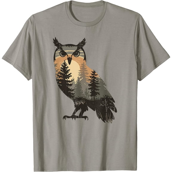 Owl Hunting Hiking Outdoor Camping Forest Men Women Owl T-Shirt