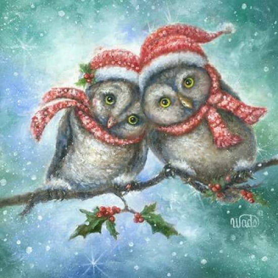 Owl I Want for Christmas is You Canvas Art - Vickie Wade (24 x 24)