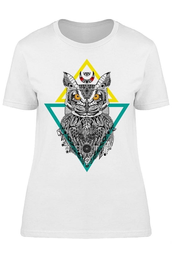 Owl In Aztec Style T-Shirt Women -Image by Shutterstock, Female Large