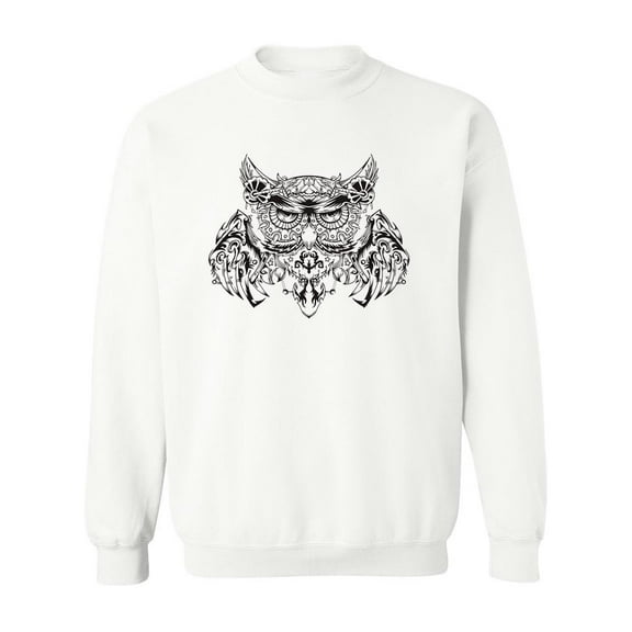 Owl In Line Pattern Sweatshirt Men -Image by Shutterstock, Male 5X-Large