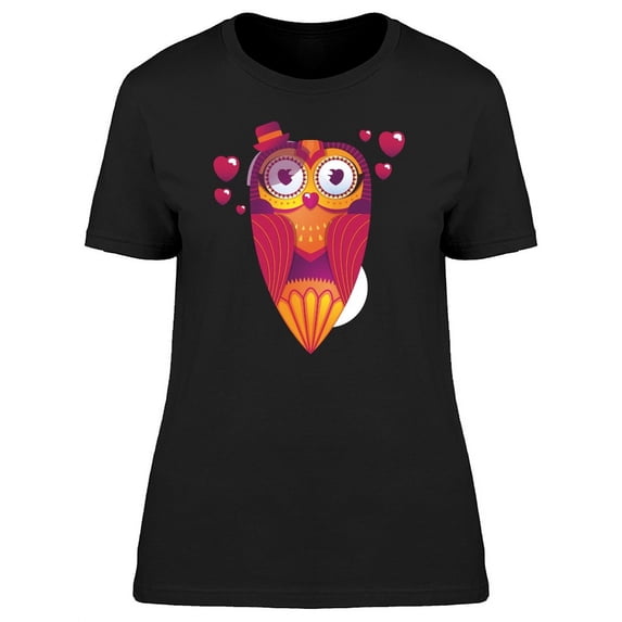 Owl In Love In A Cute Hat Tee Women's -Image by Shutterstock