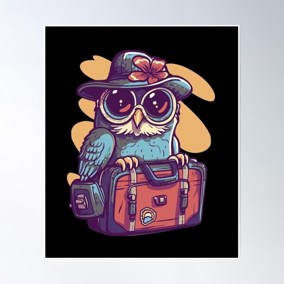 Owl Is On Vacation Poster Wall Art Modern Wall Decor Wall Art Home Decor