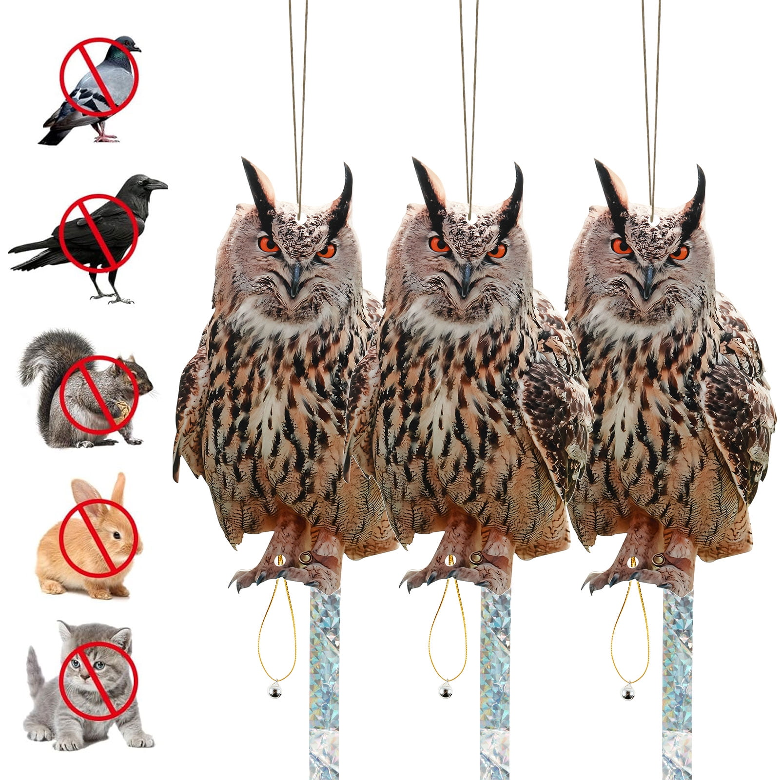 Owl to Keep Birds Away Waterproof Owl Scarecrows Decorative Owl Bird
