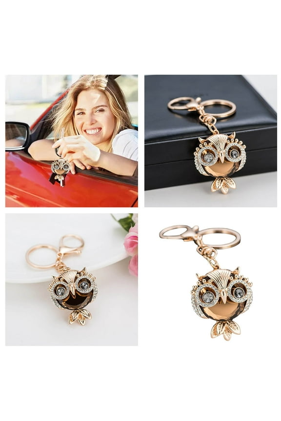 Owl Keychain for Women Stylish Car Keys Accessory Cute Bag Charm Unique Idea Handmade Animal Design Durable Metal Hook