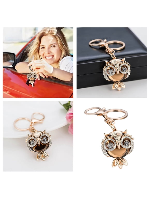 Owl Keychain for Women Stylish Car Keys Accessory Cute Bag Charm Unique Idea Handmade Animal Design Durable Metal Hook