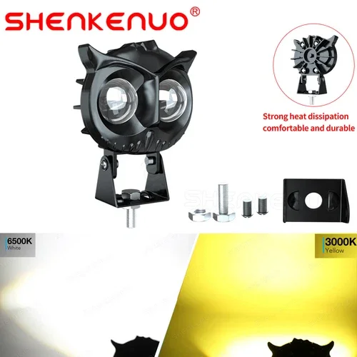Owl LED Work Light Bar Fog Driving Spot Pods Off Road SUV ATV Truck Yellow White