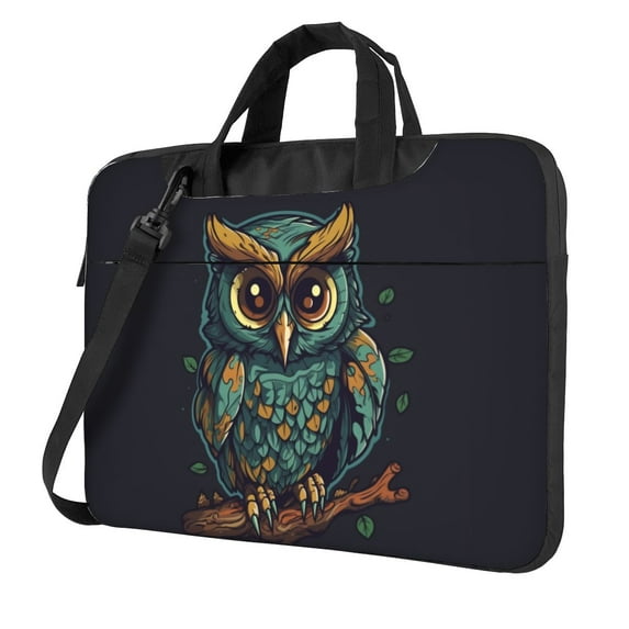 Owl Laptop Bag Cartoon Nature Style for Macbook Air Pro for Microsoft Business Travel Sleeve Case 13 14 15 15.6 Briefcases (As Picture,14inch)