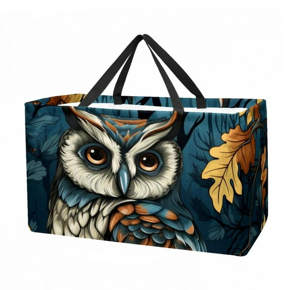 Owl Large Capacity Reusable Foldable Oxford Cloth Storage Bin - Decorative Box, Collapsible Bucket, and Convenient Storage Basket