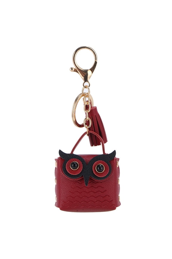 Owl Leather Coin Purse and Key Holder, Tassel Wallet for Earphones, Small Storage Bag for Jewelry, Cards, and Keys, Ideal Gift for Kids and Adults