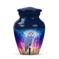thumbnail image 1 of Owl Little Cremation Urn For Men And Women Ashes - Decorative Keepsake Blue Urns For Human Ashes For Male & Female - Moon Little Urns For Girl - Purple Small Urn For Adults 3 Inch, 1 of 7