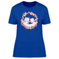 thumbnail image 1 of Owl Love Floral Wreath T-Shirt Women -Image by Shutterstock, Female Small, 1 of 2